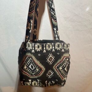 Tribal Patterned Black and Cream Tote Bag